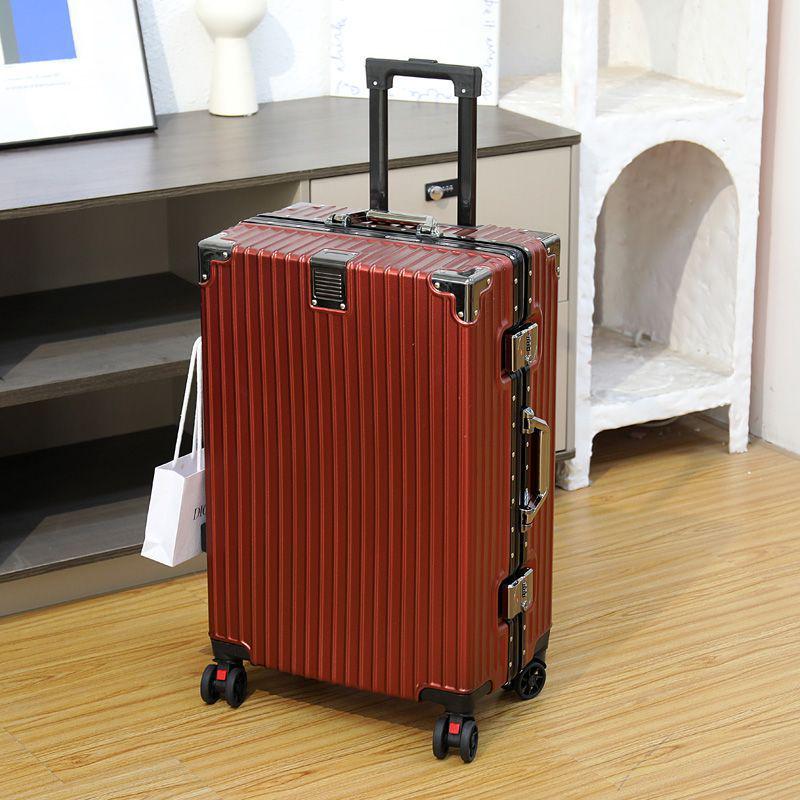 28" Women's Suitcase: Thick Aluminum Frame, Large Capacity, Silent Universal Wheels, Durable Travel Design. Logo Customization Available.