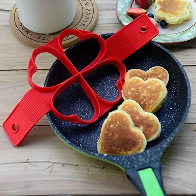 Pannkakslagg Form Äggkokare Stekt Ägg Form Kök Omelett Silikon Non-stick Ägg Pannkaksring 4/7 Håligheter Formar för Matlagning