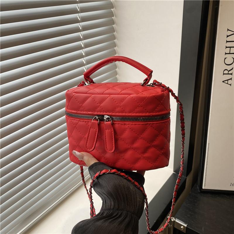 

Mini small bag new fashion diamond chain messenger bag versatile popular portable bucket bag красный