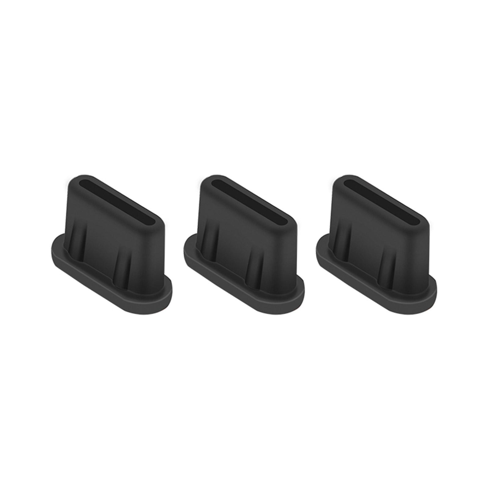 

3Pcs/set Silicone Dust Plug Type-c Interface Dust Cover for Mini 3 Pro Remote Control Mobile Phone Tablet Accessories чёрный