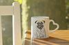 Pug - cup with a dog, adorable cup with a heart-shaped handle, universal gift from the Art-Dog brand