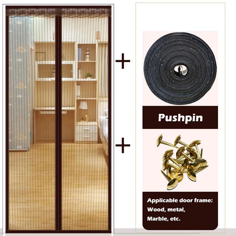 

Бесшумная зашифрованная антимоскитная штора-экран от комаров и мух, магнитная мягкая штора-экран от комаров и мух 90x210cm кофейный