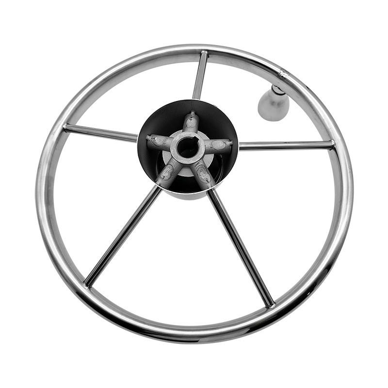 13.5 Inch Steering Wheel With Knob Stainless Steel 5 Spoke Mirror Polished Boat Yacht Accessories