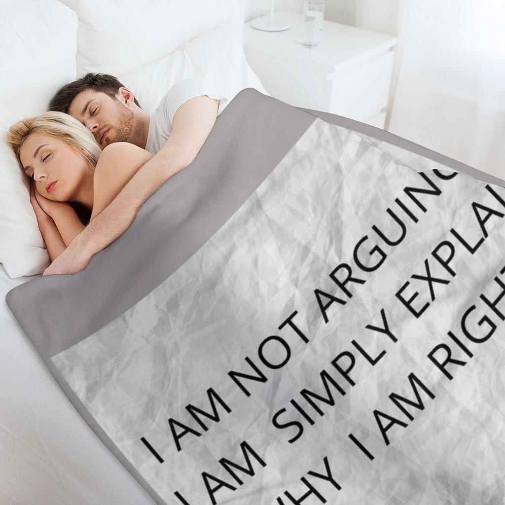 ARGUE , EXPLAIN & RIGHT Throw Blanket Polar Bed Fashionable Luxury Designer Loose Blankets