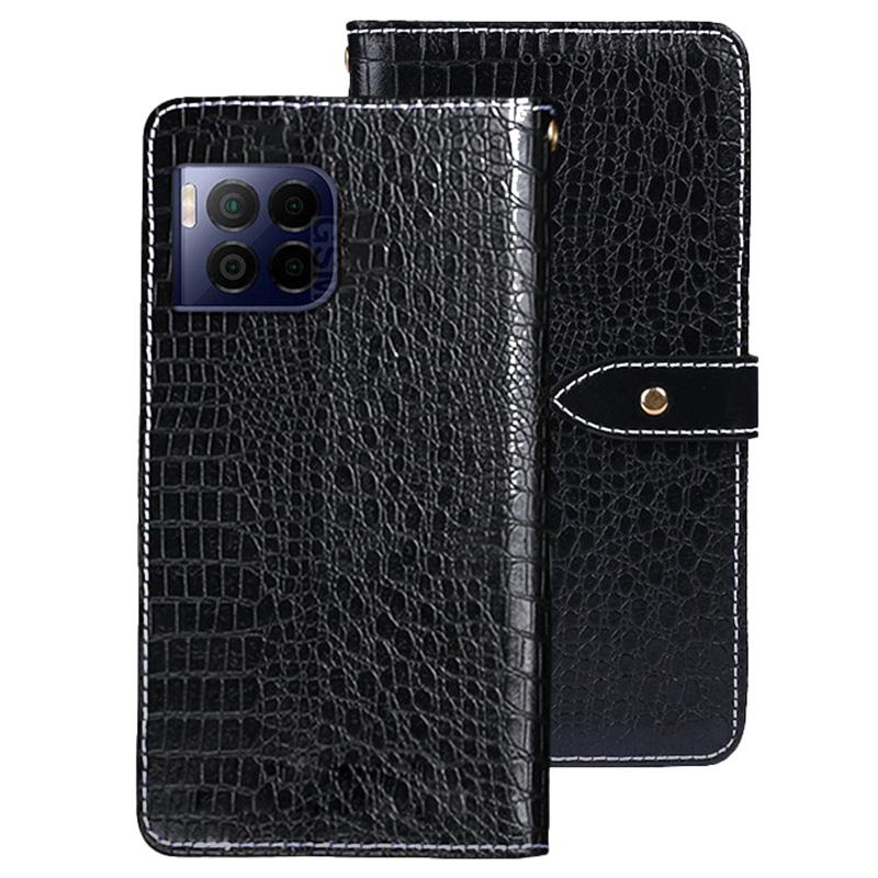 

For T-Mobile REVVL 7 Pro/T Phone 2 Pro 5G Case Wallet Leather Cover Crocodile Texture Black