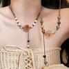 Butterfly necklace niche antique high-end long woven sweater chain Maillard collarbone chain