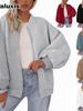 Damen Herbstmode Reißverschluss Sportmantel Lässig Langarm Fliegerjacke Winter Oberbekleidung