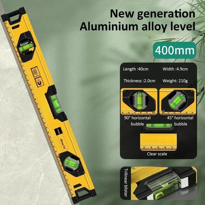 30/40/50cm High Precision Level Ruler Portable Magnetic Spirit Level Aluminum Alloy Leveling Tool Measurement Bubble Level Gauge