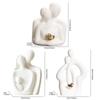 Ceramic Couple Statue Hugging Kissing Lover Figurine Decor Romantic Couple Heart Sculpture For Wedding Valentine's Day Gift