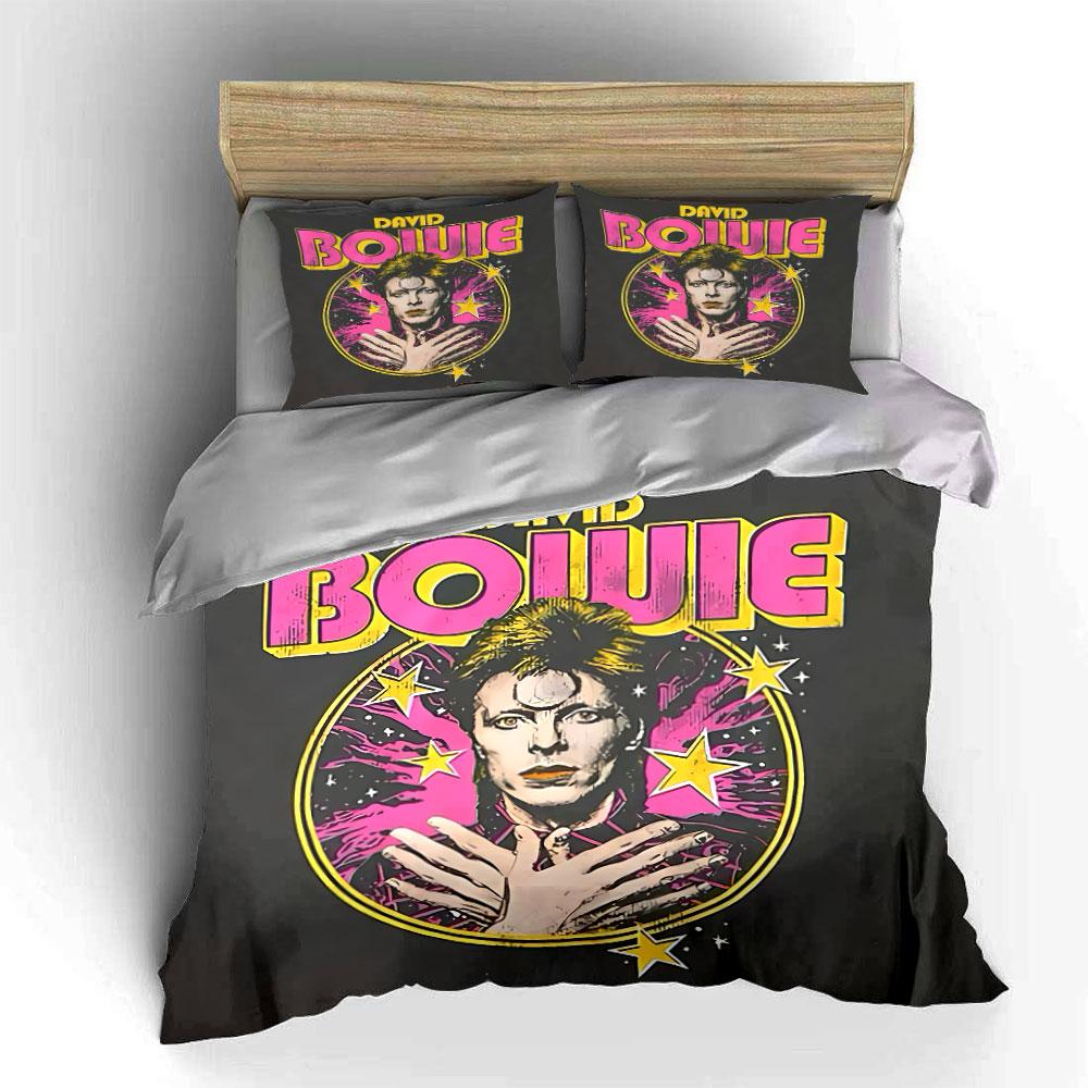 David Bowie Starburst Design Bedding Duvet Cover Set Duvet Cover Pillowcases (1*Duvet Cover 2*Pillowcases, without duvet insert)