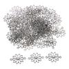 60pcs Daisy Flower Flower Connector Charms Hollow Antique Silver Double Loop Pendants Zinc Alloy 25*19*1.5mm
