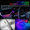 Universal Symphony Car Interior Ambient Lights Music APP Control Auto RGB Streamer Atmosphere Lamp Kit Hidden Acrylic Strip