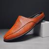 Fashion 2024 Men Leather Shoes Lightweight Man Mules Casual Shoes Male Fashion Loafers Half Slipper Masculino Mocassin Vintage Men Shoes