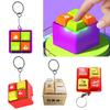 Retro Mechanical Keychain Stress Reliever With Wooden Fish Portable Vintage Desk Accessory For Office And Daily Use