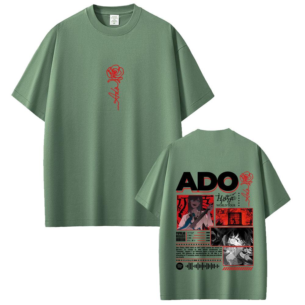 Ado Hibana World Tour 2025 Tshirt Unisex Women Fashion Pop Music T Shirts Unisex Y2k Japanese Style Streetwear Male Casual Tshirt