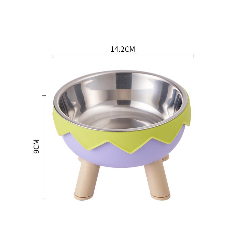 Non-Slip Stainless Steel Pet Bowl - High-Footed Design for Cat & Dog Neck Protection