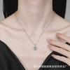 Moissanite Pendant Necklace Minimalist Square Clavicle Chain Women Fashion Jewelry