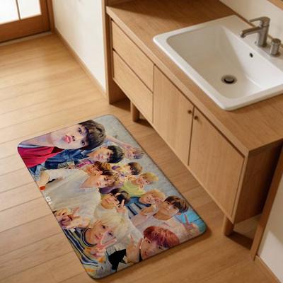 Kpop Group T-Treasure Floor Mat INS Style Soft Bedroom Floor House Laundry Room Mat Anti-skid Household Carpets