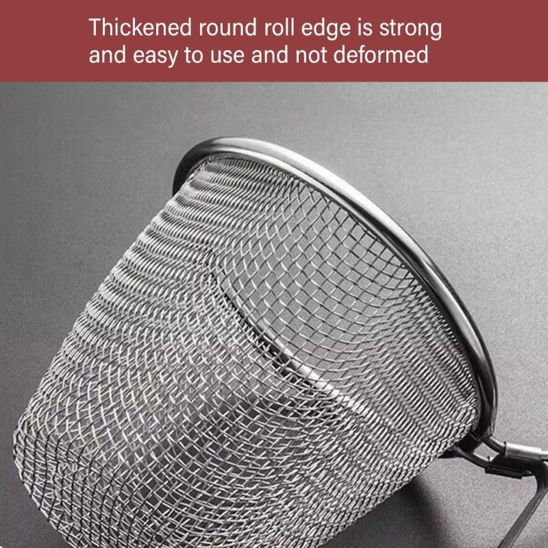2Pcs 304Stainless Steel Colander Strainer with Metal Hook Strainer Basket Suitable for Draining Hot Pots Ingredient