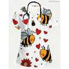 Medizinische Kasacks für Damen Elegantes V-Ausschnitt-Oberteil Niedliche Tier-Cartoon-Muster Bequeme Kurzarm mit Taschen Kasack Frau