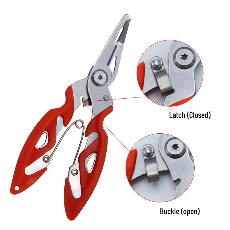 Stainless Steel Multifunctional Bent Nose Fishing Pliers with Scissors and Dyneema Line Cutter