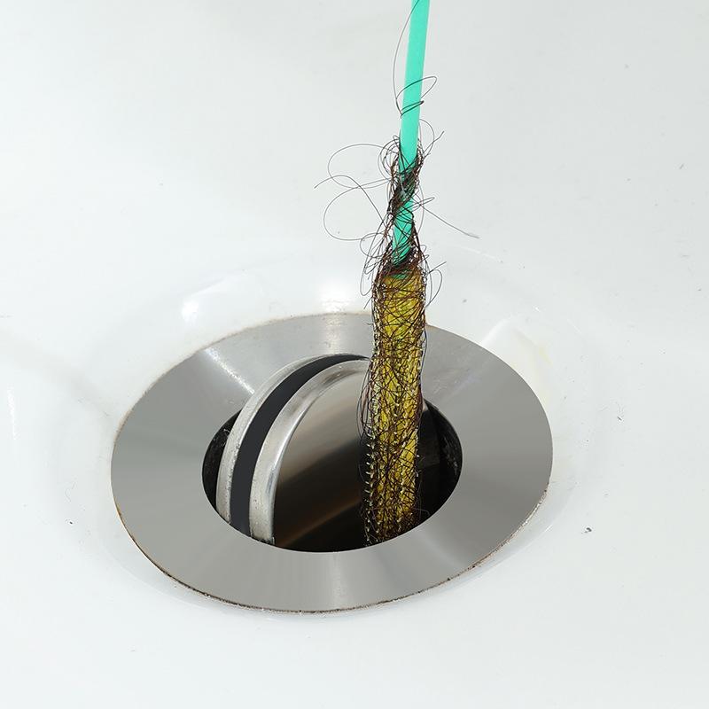 Drain Cleaner Spiral Hook Sticks Pack of 4,90 cm Anti-Break Steel with Nylon Coating,Drain Cleaner and Hair Catcher for Bathtub,Sewers