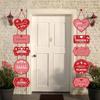 2pcs Romantic Valentines Day Decorations Confession Multipurpose Front-Porch Door Hanger Arrange Props Party Signs Banners