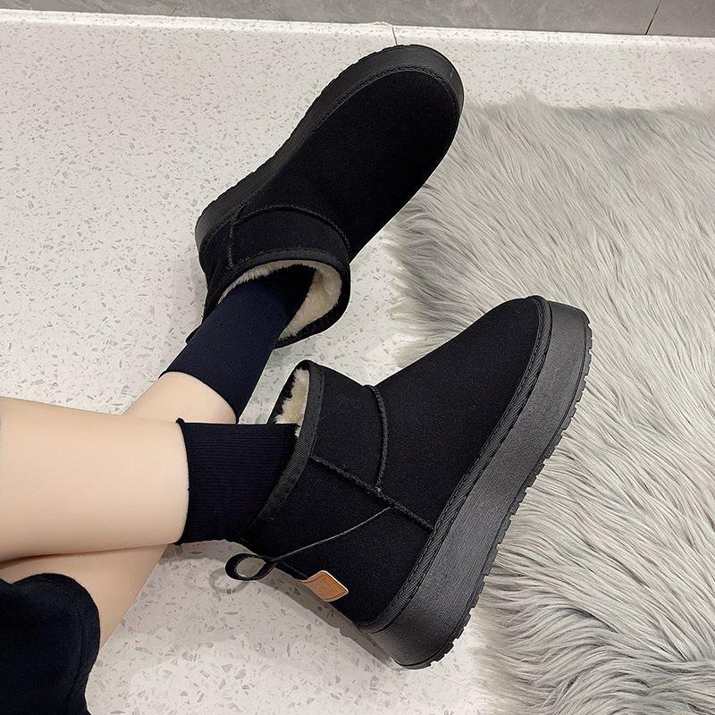 Cotton shoes warm and velvet 2025 short boots Northeast versatile thick-soled winter snow boots women's new models are thickened and cold-resistant