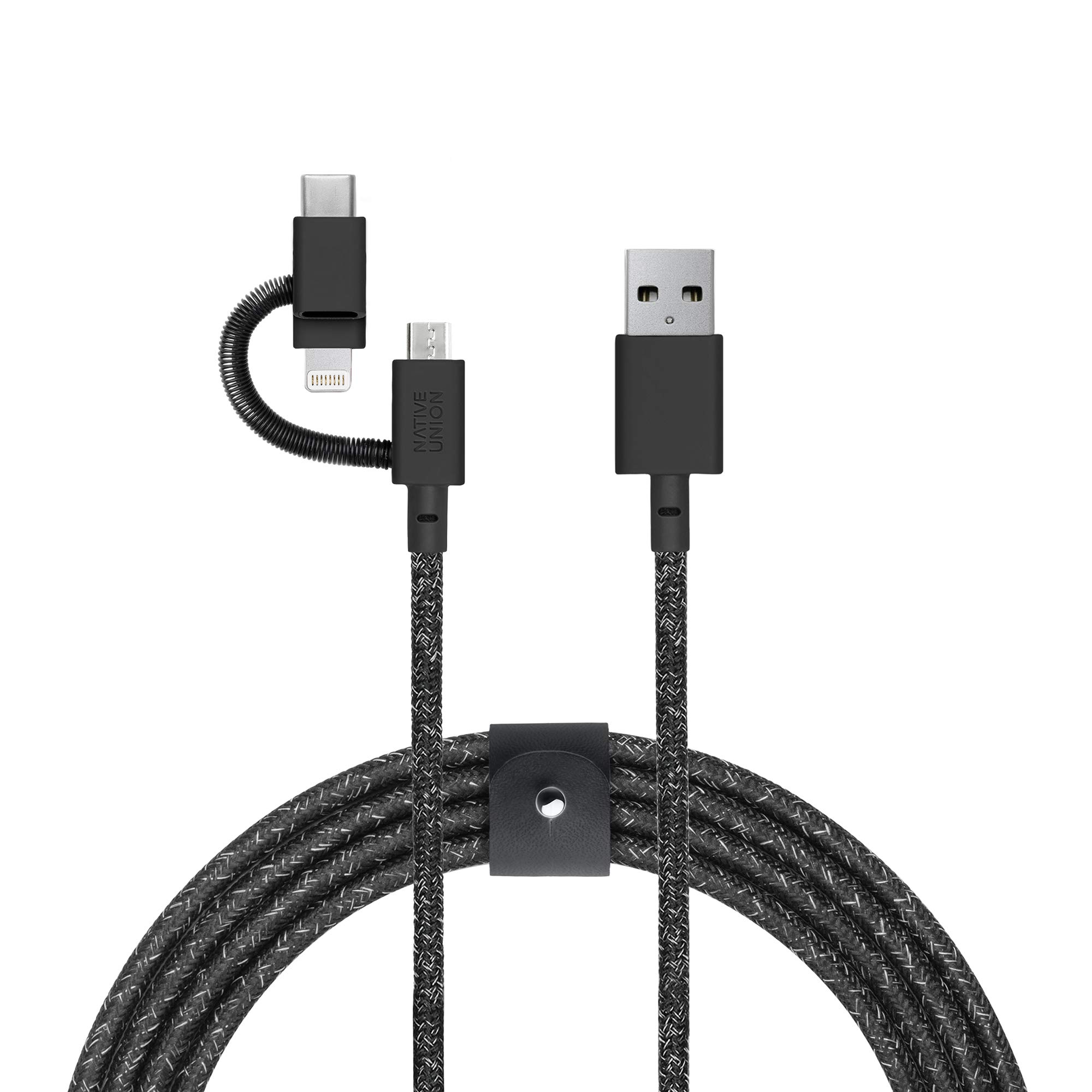 

NATIVE UNION Belt Cable Universal 2 метра сверхпрочный армированный прочный зарядный кабель с адаптером для и устройств - [сертифицировано MFi] 3-в-1