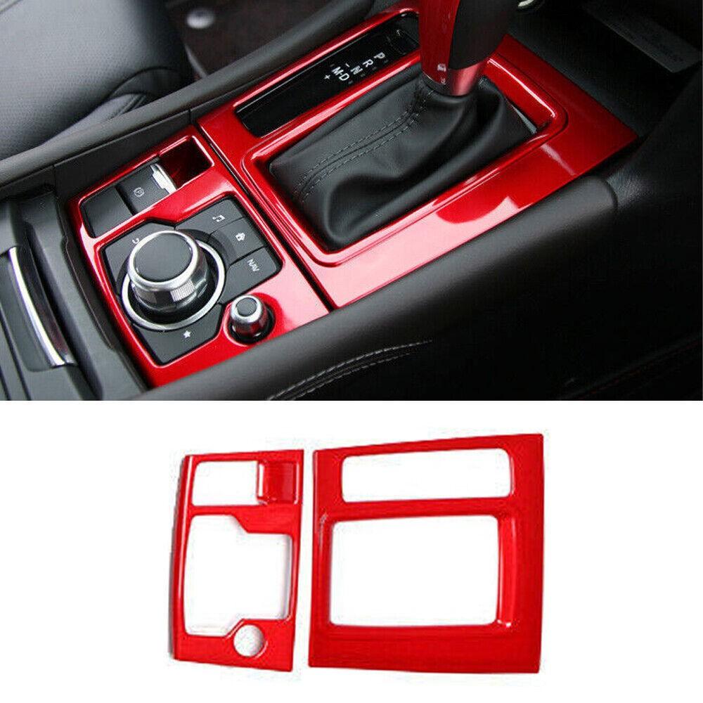 For Mazda 3 Axela 2017-2018 Red Inner Middle Console Gear Shift Cover Trim Frame