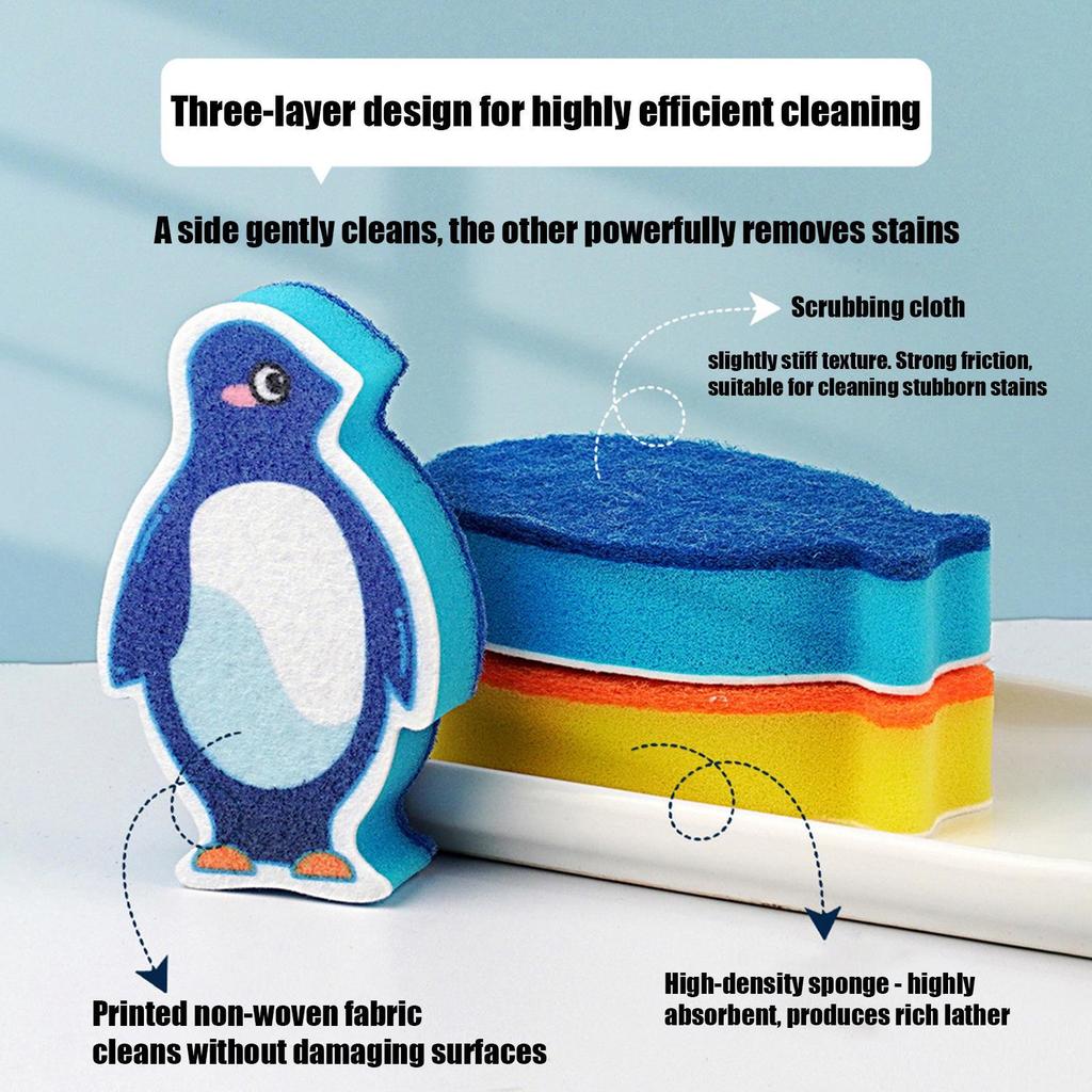 1PC Kitchen Dishwashing Soft Sponge Absorbent Clean Rub Pot Rust Scouring Pad Removing Kits Household Cleaning Brush Sponge