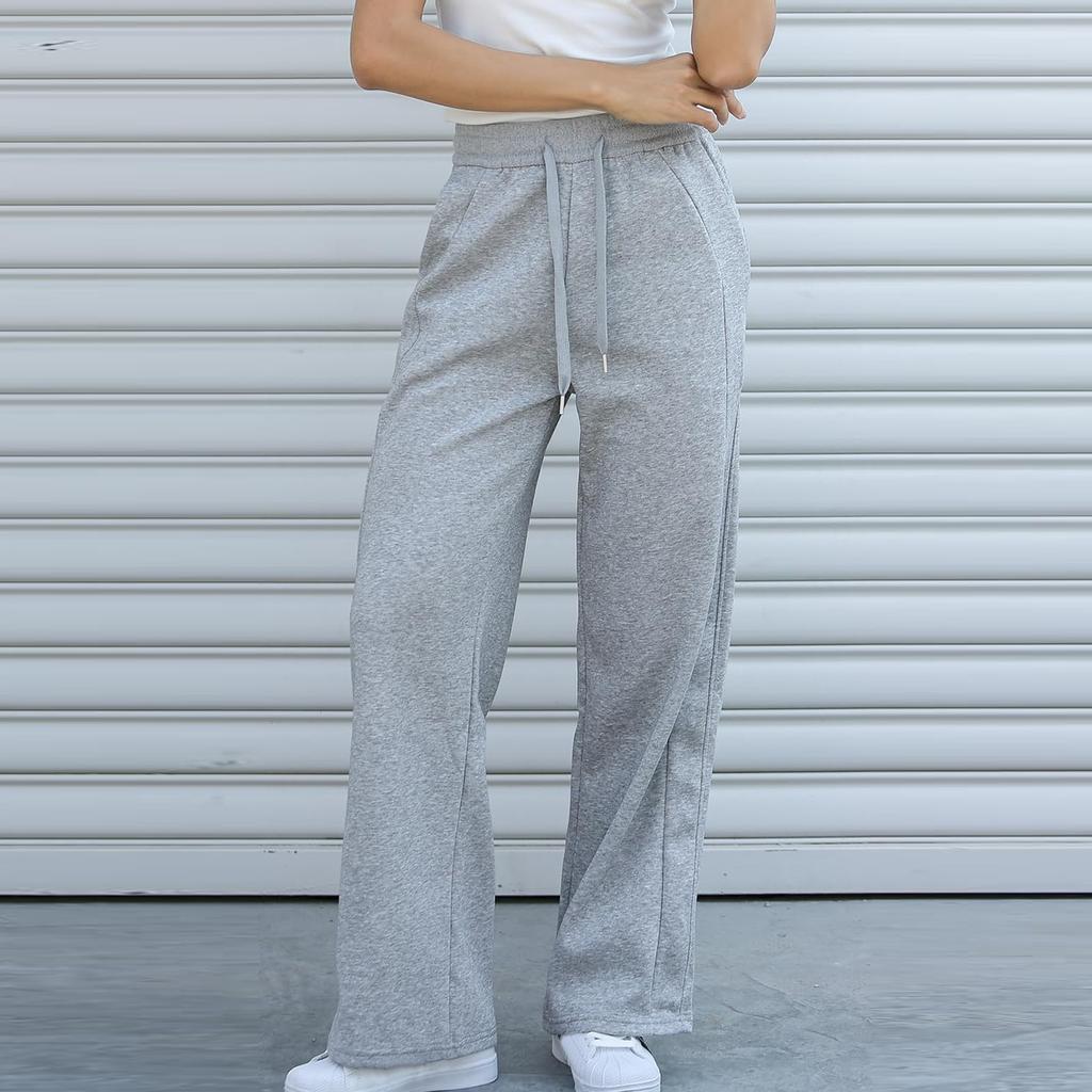 Women's Wide Leg Sweatpants Elastic High Waisted Long Pants Casual Loose Yoga Pants With Pockets