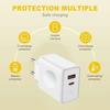 Chargeur Secteur 30W - 2 Ports USB-C et USB-A - Charge Rapide - Compatible iPhone 17/17 Air/16/16e