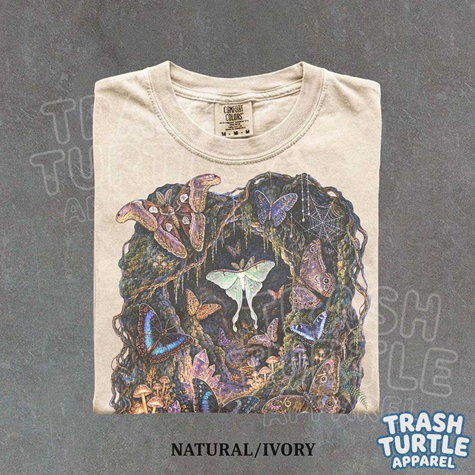 Retro Luna Moth Shirt Cottagecore Butterfly Graphic TShirt Mystical Mushroom Forest T-shirt Nature Lover Gift Tee S