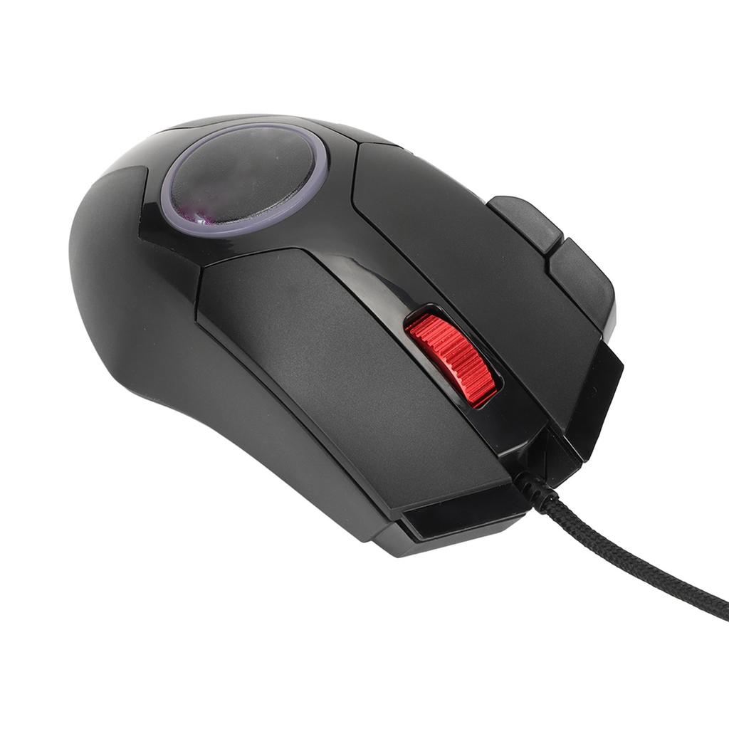 Gaming-Maus Kabelgebunden 8 Tasten RGB-Lichteffekt 6 Einstellbare DPI Gebogen Ergonomisch Shortcut Multifunktionstaste Computermaus Schwarz