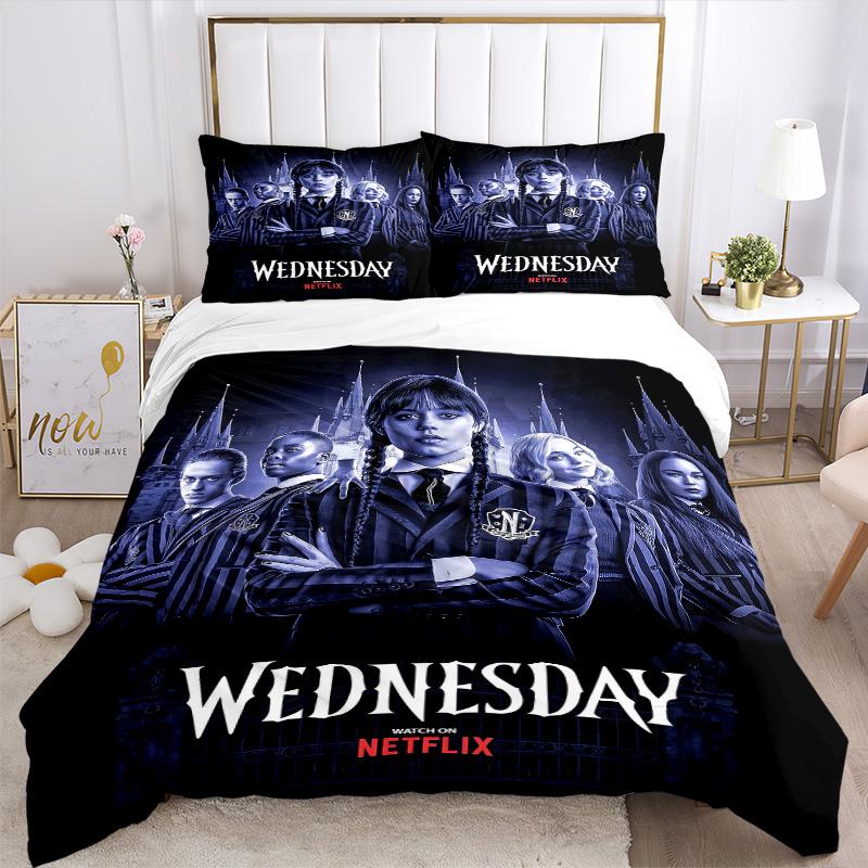 Wednesday Addams Returns Print 3Pcs Bedding Setduvet Cover With 2 Bedropillowcase Home Birthday Gift