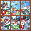Vánoční dekorace Samolepky na okno Cartoon Elk Santa Claus Sněhulák Vánoční zrcadlové samolepky Veselé Vánoce Samolepka Nový rok