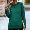 Loose Knitted Sweater Women Long Sleeve O Neck Autumn Winter Solid Color Tops