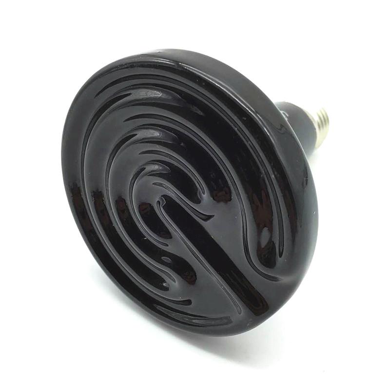 Ceramic Emitter Heat Lamp Bulb Pet Heating Light Bulb Infrared Black for Ceramic Heate Reptile Animals Heater Brooder Chocadeira