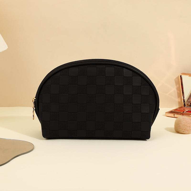 Simple checkerboard cosmetic bag women's high-end sense large-capacity storage bag waterproof portable travel toilet bag