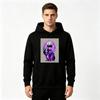 Men Anime Satoru Purple Graphic Print Pullover Hoodie Casual Long Sleeve Streetwear Sweatshirt