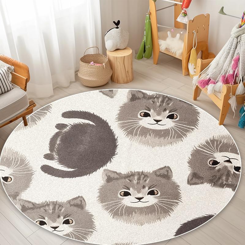 Niedliche Kleine Tiere Runder Teppich Wohnzimmer Heimdekoration Kurzflor Schlafzimmer Weiche Teppiche Kinderruhebereich Rutschfeste Bodenmatten