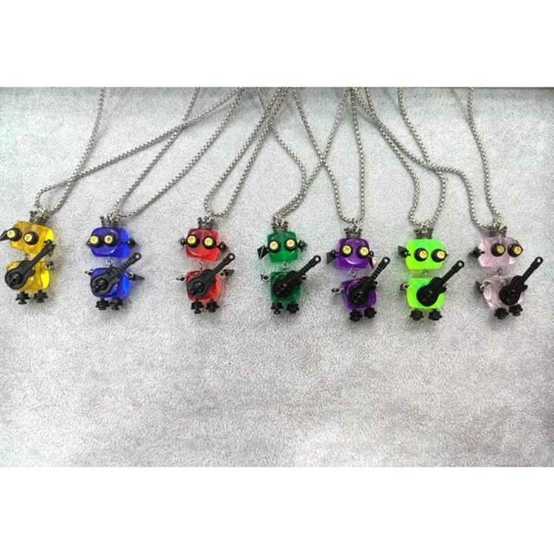 Unique Mini Robot Neckchains Muti-functionl Robot Pendant Necklace Vintage Movable Neck Jewelry for Daily Wear Dates