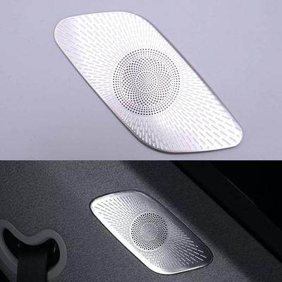 1 Pair Silver C Pillar Speaker Horn Decoration Cover Trim Fit for Hyundai Palisade      2024 Stainless Steel