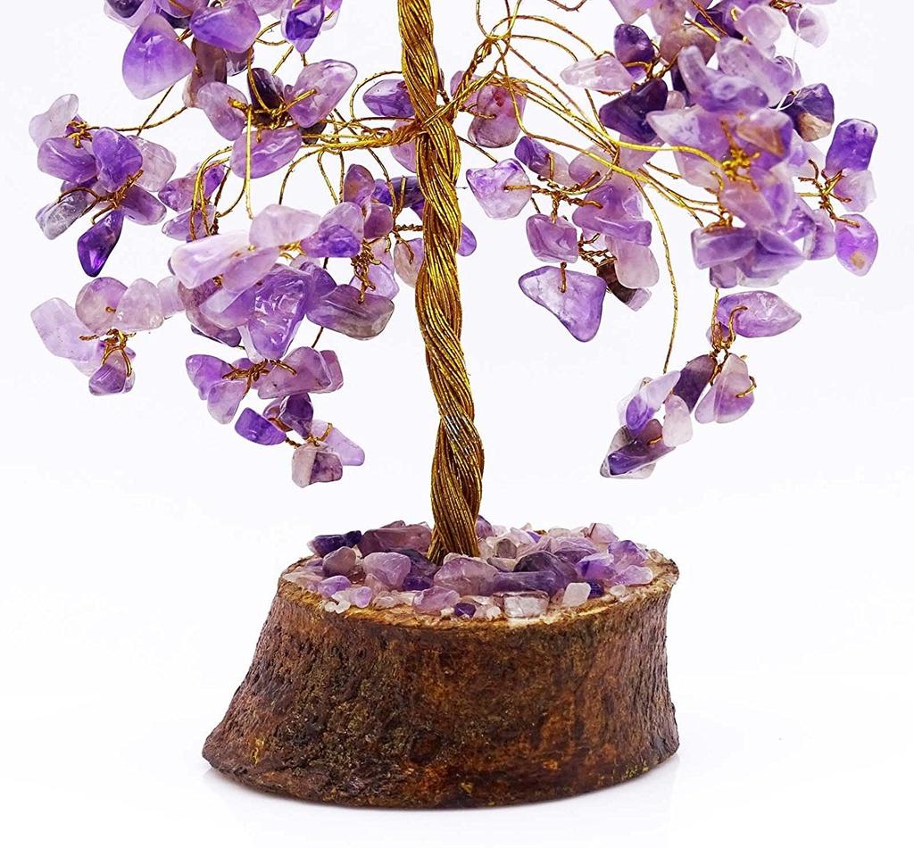 Harmonize Amethyst Stones Reiki Healing Stones Tree Spiritual Feng Shui Table