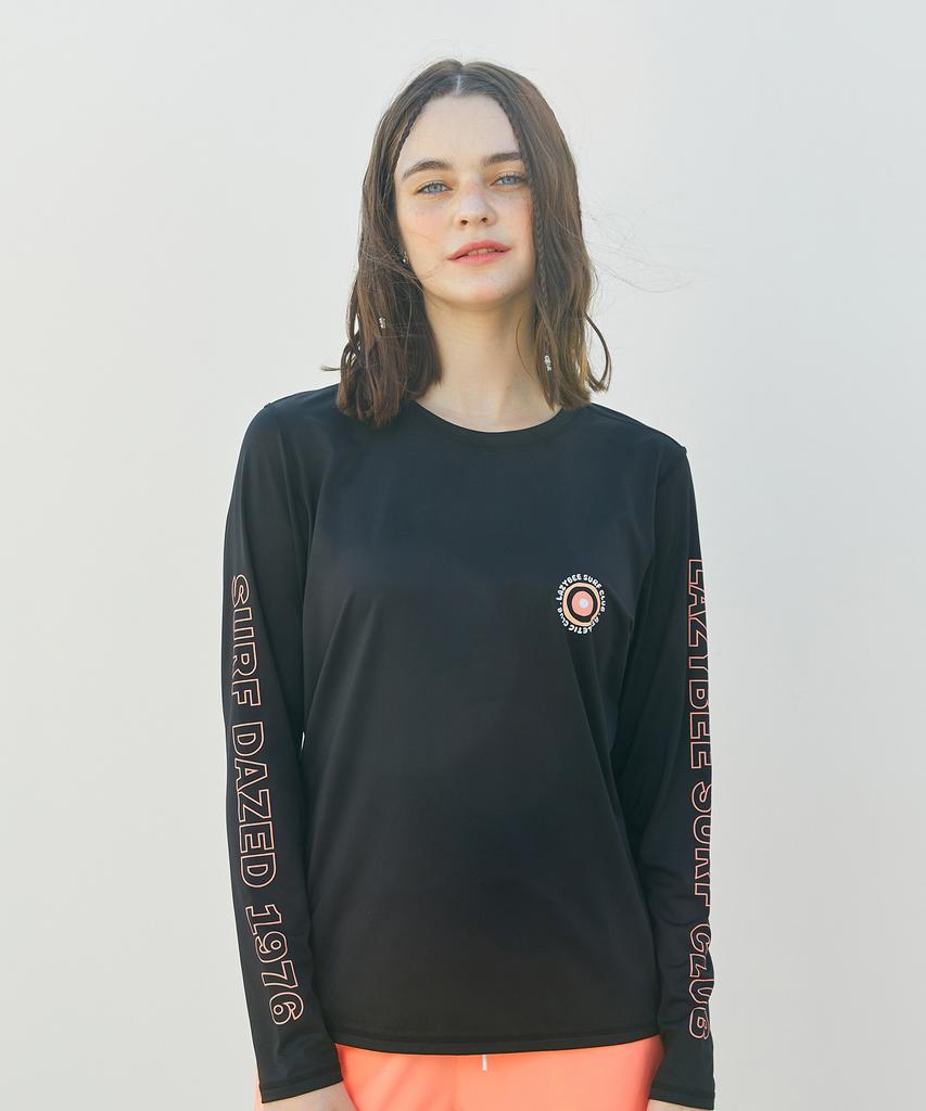 Leijibi Dry Cooling Lettering Loose Fit Long Sleeve Rash Guard W (3 Colors) (Type A)