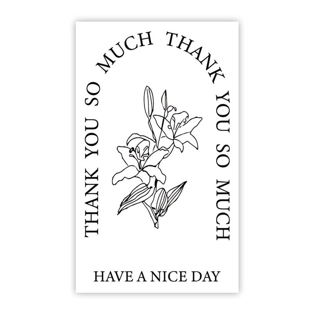 

50PCS Commodity Packaging Thanks Decals 5.4*9cm Flower Sealing Labels Party 8