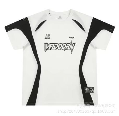 Summer men's fashion trend American short-sleeved jersey sports running basketball training loose breathable top