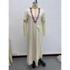Lapel Collar Leaf Embroidery Linen Cotton Maxi Dress Pocket Loose Long Tunic Dress Solid Color Boho Casual Summer Beach Vacation Cover Up Outfit