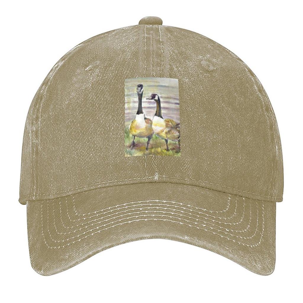Geese A geese couple enjoying their environs Baseball Cap party Hat black Hat Beach Golf Cap Womens Beach Mens